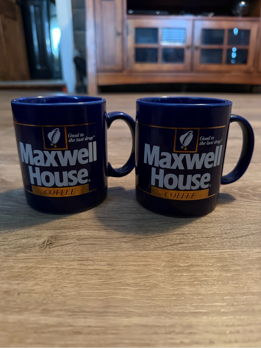 Blue Ceramic Coffee Mug Set - Branded Pair